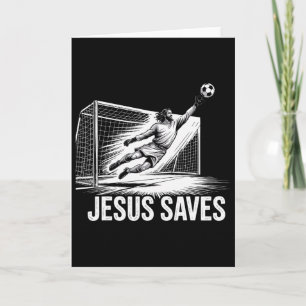 Carte Gardien de but de football Jésus sauve le chrétien