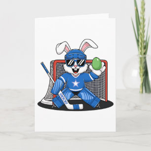 Carte Gardien de but de hockey sur glace du lapin de Pâq