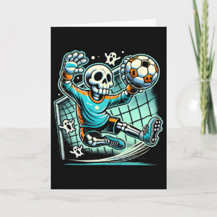 Carte Gardien de but squelette de soccer Halloween