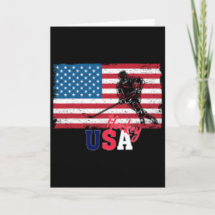 Carte Gardien de hockey Drapeau Usa Bâton de hockey Hock