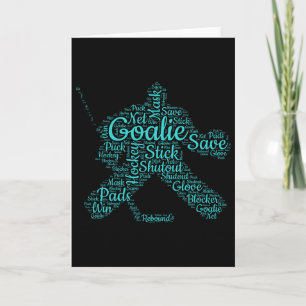Carte Gardien de hockey en mots artistiques Filles Fémin