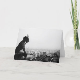 Carte Gargoyle Over The City, Paris (Blank)Greeting Card