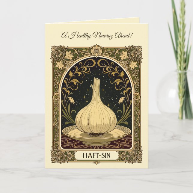 Carte Garlic of Health Haft Sin Nowruz Tradition (Devant)