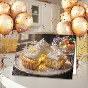 Carte Gâteau à la crème de banane en cristal scintillant