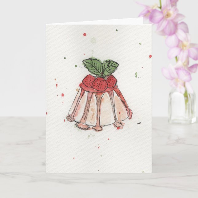 Carte Gâteau à la fraise (Orchidée)