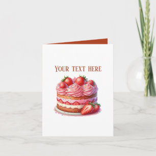 Carte Gâteau à la fraise mignon Vendeurs de boulangerie 