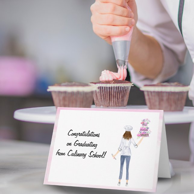Carte Gâteau à l'aquarelle & remise de diplôme de chef (Créateur téléchargé)