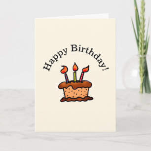 Carte Gâteau au Chocolat Fantaisie Joyeux Anniversaire D
