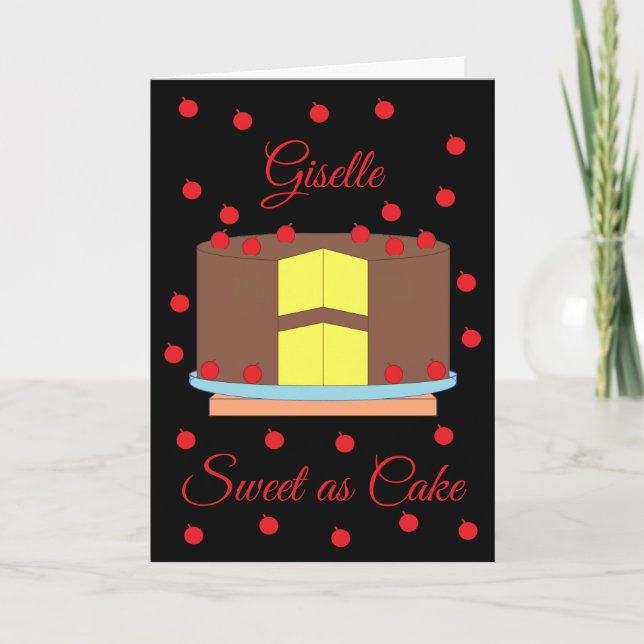 Carte Gâteau aux cerises : noir blanc (Devant)