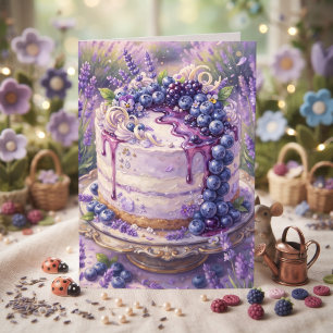 Carte Gâteau aux myrtilles Joyeux anniversaire ami