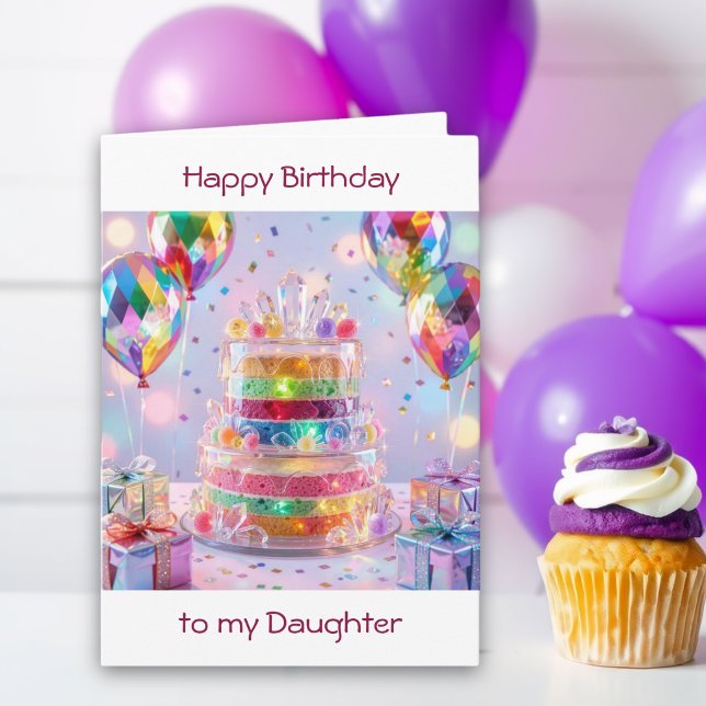 Carte Gâteau Cristallin Anniversaire de Fille (Créateur téléchargé)