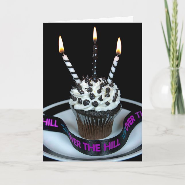 Carte Gâteau cupcake d'anniversaire de l'autre côté de l (Devant)