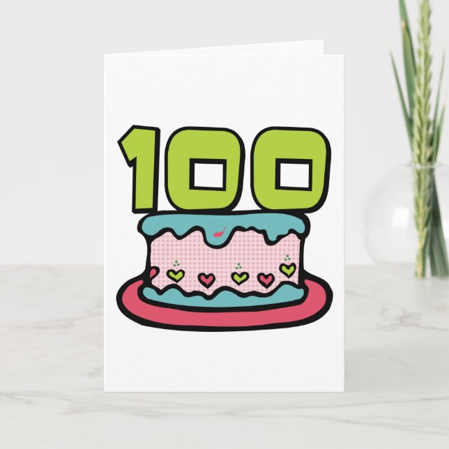 Carte Gâteau d'anniversaire 100 ans (Devant)