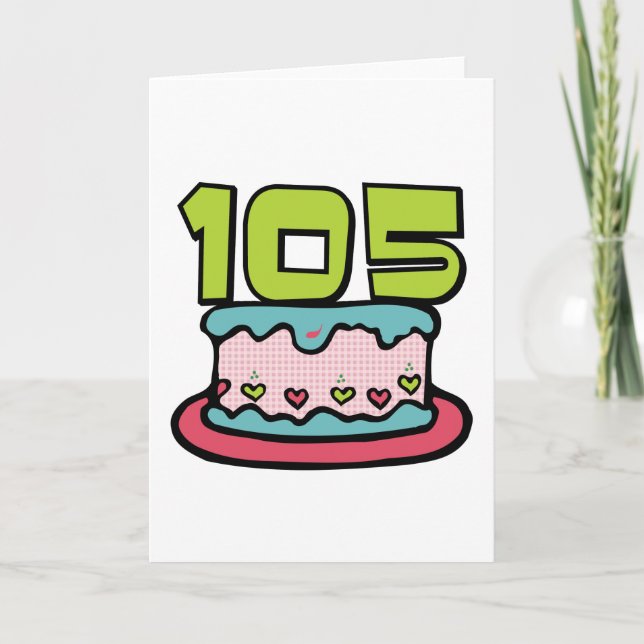 Carte Gâteau d'anniversaire 105 ans (Devant)