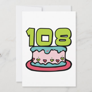 Carte Gâteau d'anniversaire 108 ans