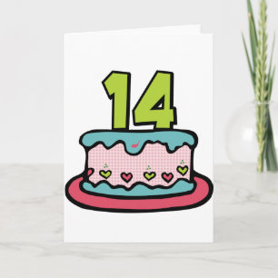 Carte Gâteau d'anniversaire 14 ans