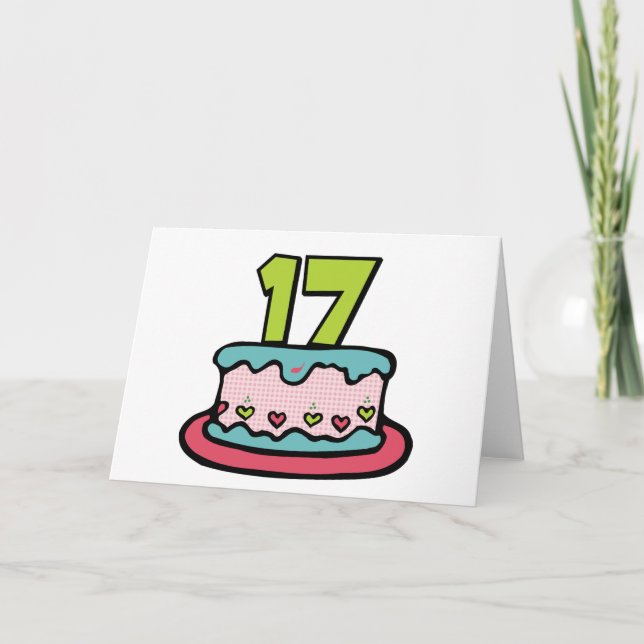 Carte Gâteau d'anniversaire 17 ans (Devant)