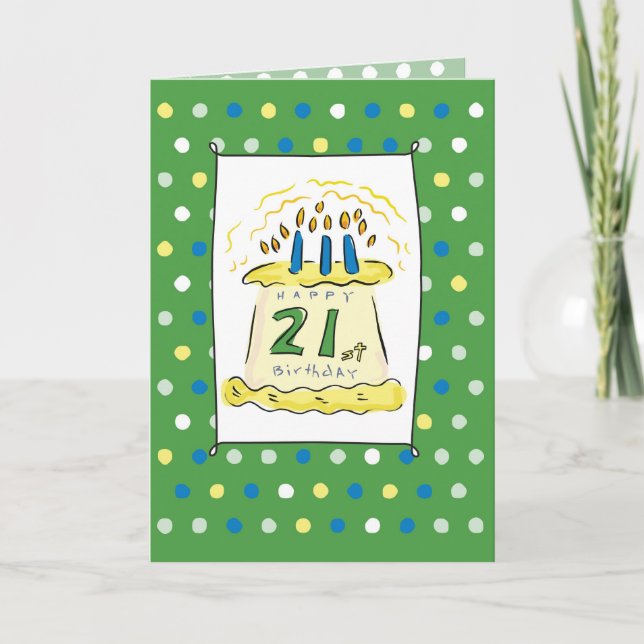 Carte Gâteau d'anniversaire 21 ans (Devant)