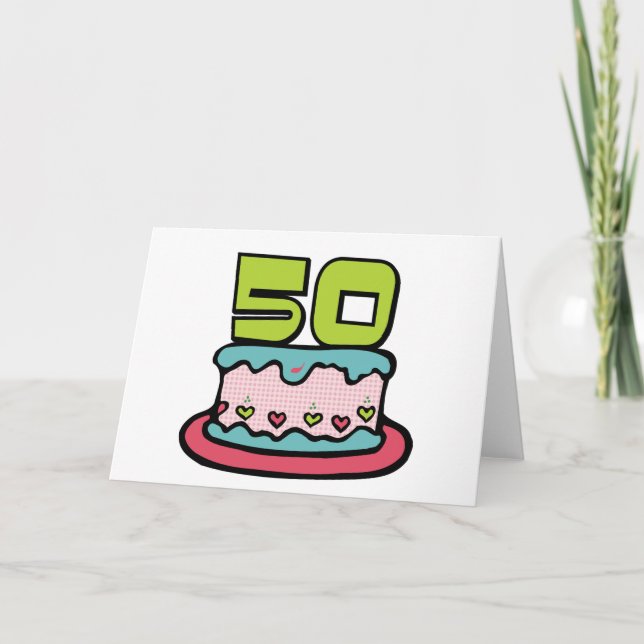 Carte Gâteau d'anniversaire 50 ans (Devant)