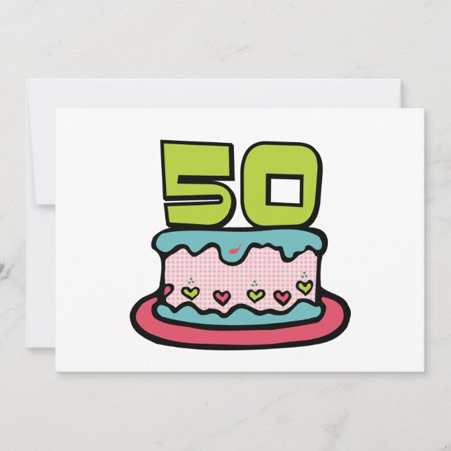 Carte Gâteau d'anniversaire 50 ans (Devant)