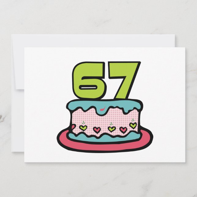 Carte Gâteau d'anniversaire 67 ans (Devant)