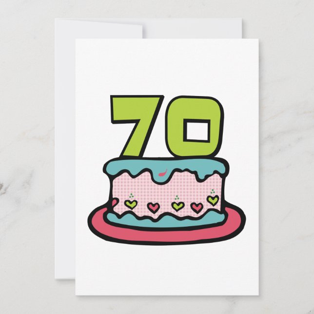 Carte Gâteau d'anniversaire âgé de 70 ans (Devant)