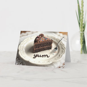 Carte Gâteau d'anniversaire au chocolat