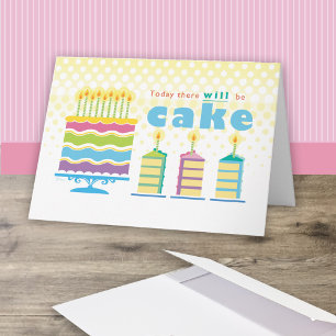 Carte Gâteau d'anniversaire Célébrez le bleu jaune