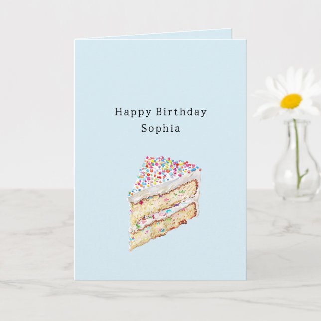 Carte Gâteau d'anniversaire confetti  (Petite plante)