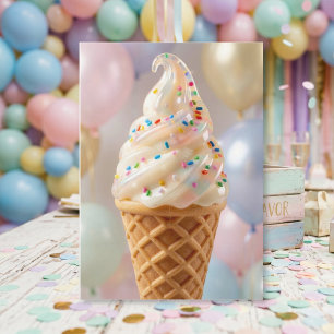 Carte Gâteau d'anniversaire Crème Glacée à la Vanille Pa