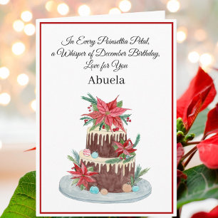 Carte Gâteau d'anniversaire d'Abuela décembre avec poins