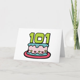 Carte Gâteau d'anniversaire de 101 ans