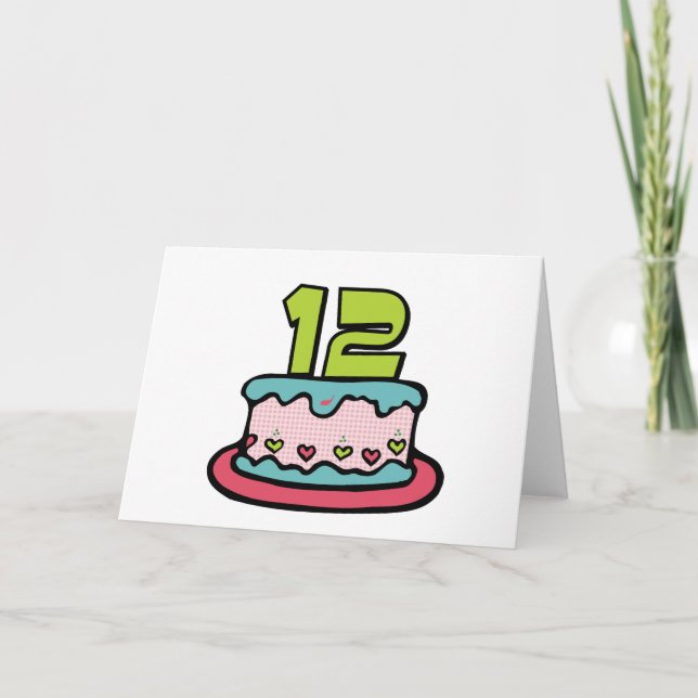 Carte Gâteau d'anniversaire de 12 ans (Devant)
