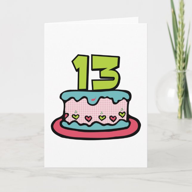 Carte Gâteau d'anniversaire de 13 ans (Devant)