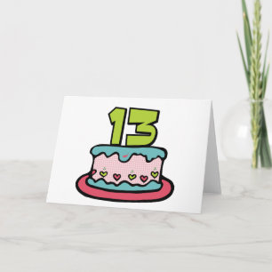 Carte Gâteau d'anniversaire de 13 ans