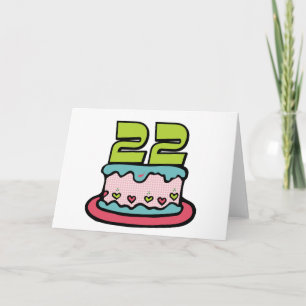 Carte Gâteau d'anniversaire de 22 ans