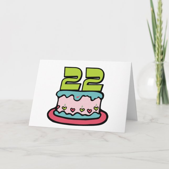 Carte Gâteau d'anniversaire de 22 ans (Devant)