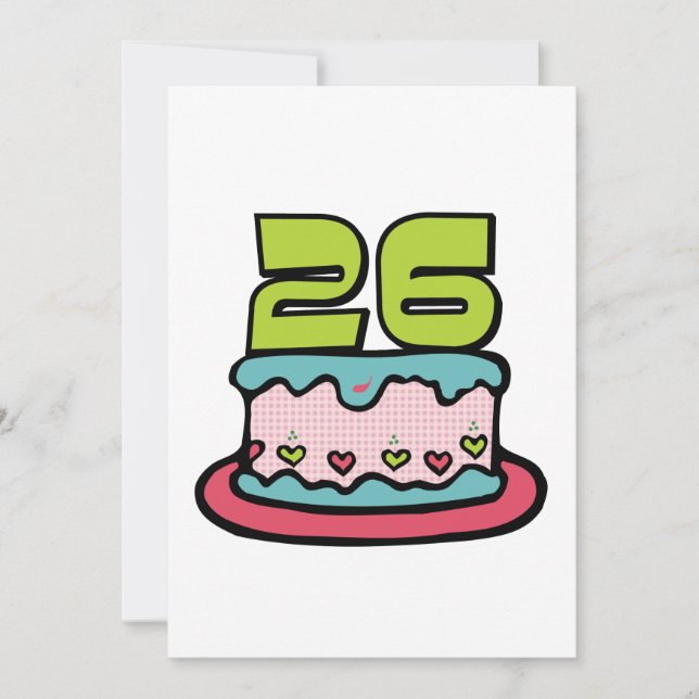 Carte Gâteau d'anniversaire de 26 ans (Devant)