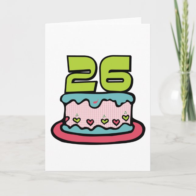 Carte Gâteau d'anniversaire de 26 ans (Devant)
