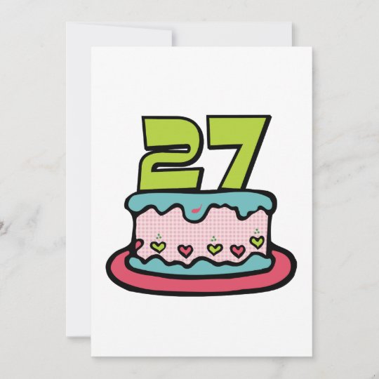 Carte Gateau D Anniversaire De 27 Ans Zazzle Fr