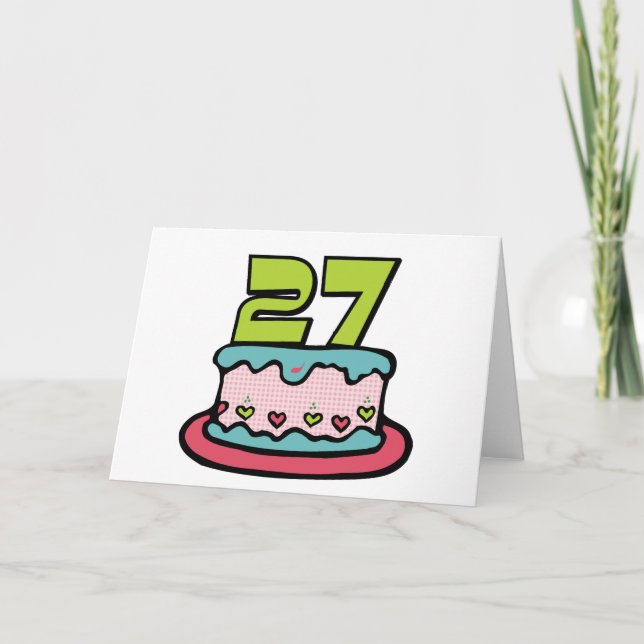 Carte Gâteau d'anniversaire de 27 ans (Devant)