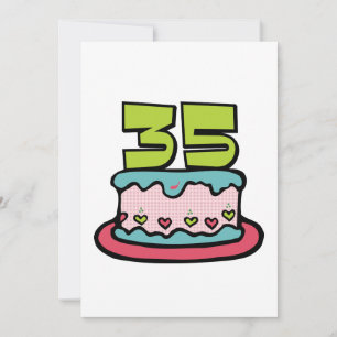 Carte Gâteau d'anniversaire de 35 ans