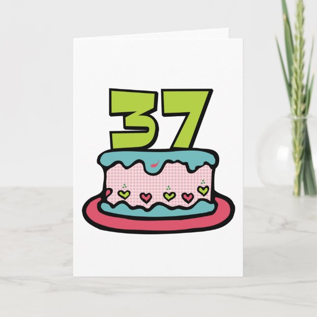 Carte Gâteau d'anniversaire de 37 ans (Devant)