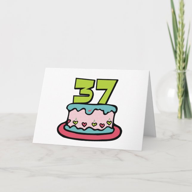 Carte Gâteau d'anniversaire de 37 ans (Devant)