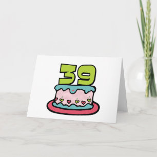 Carte Gâteau d'anniversaire de 39 ans