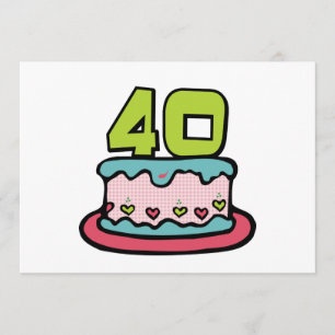 Carte Gâteau d'anniversaire de 40 ans
