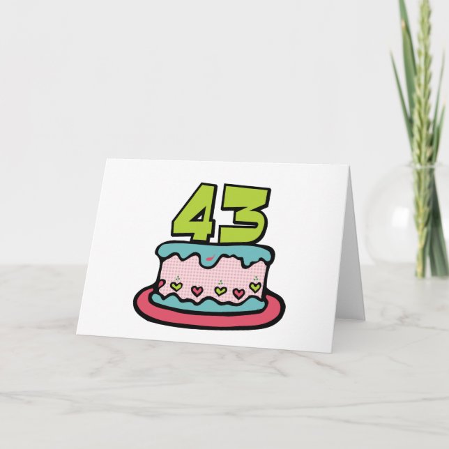 Carte Gâteau d'anniversaire de 43 ans (Devant)