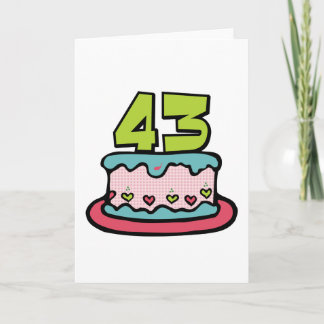 Carte Gâteau d'anniversaire de 43 ans