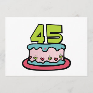 Carte Gâteau d'anniversaire de 45 ans