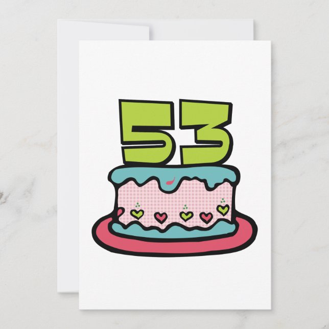 Carte Gâteau d'anniversaire de 53 ans (Devant)